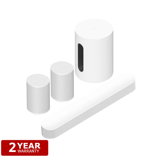 Sonos Beam Surround Sound Bundle (White) | Immersive Set with Beam