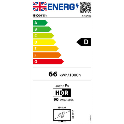 Sony K65XR55B | 65" Bravia 5 4K HDR Mini LED Google TV